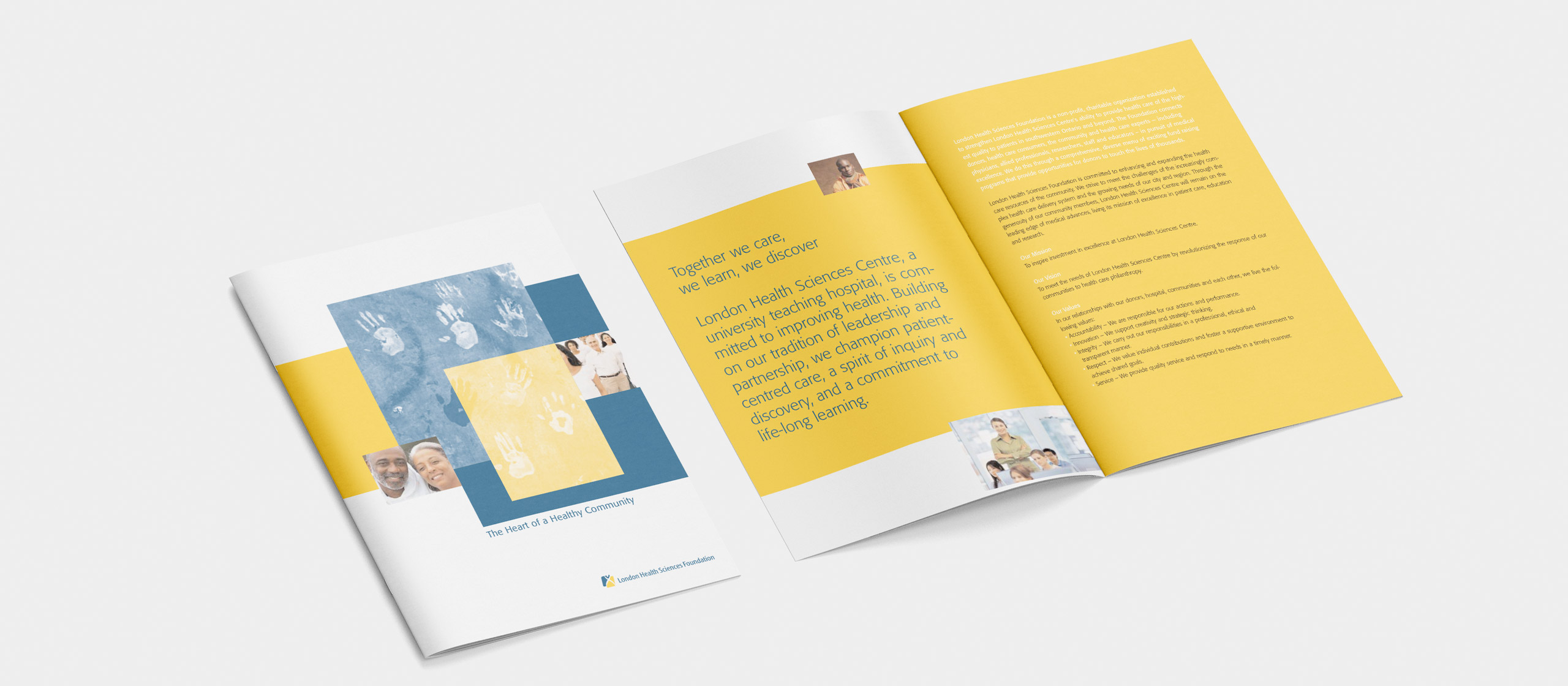Corporate brochure cover and spreads