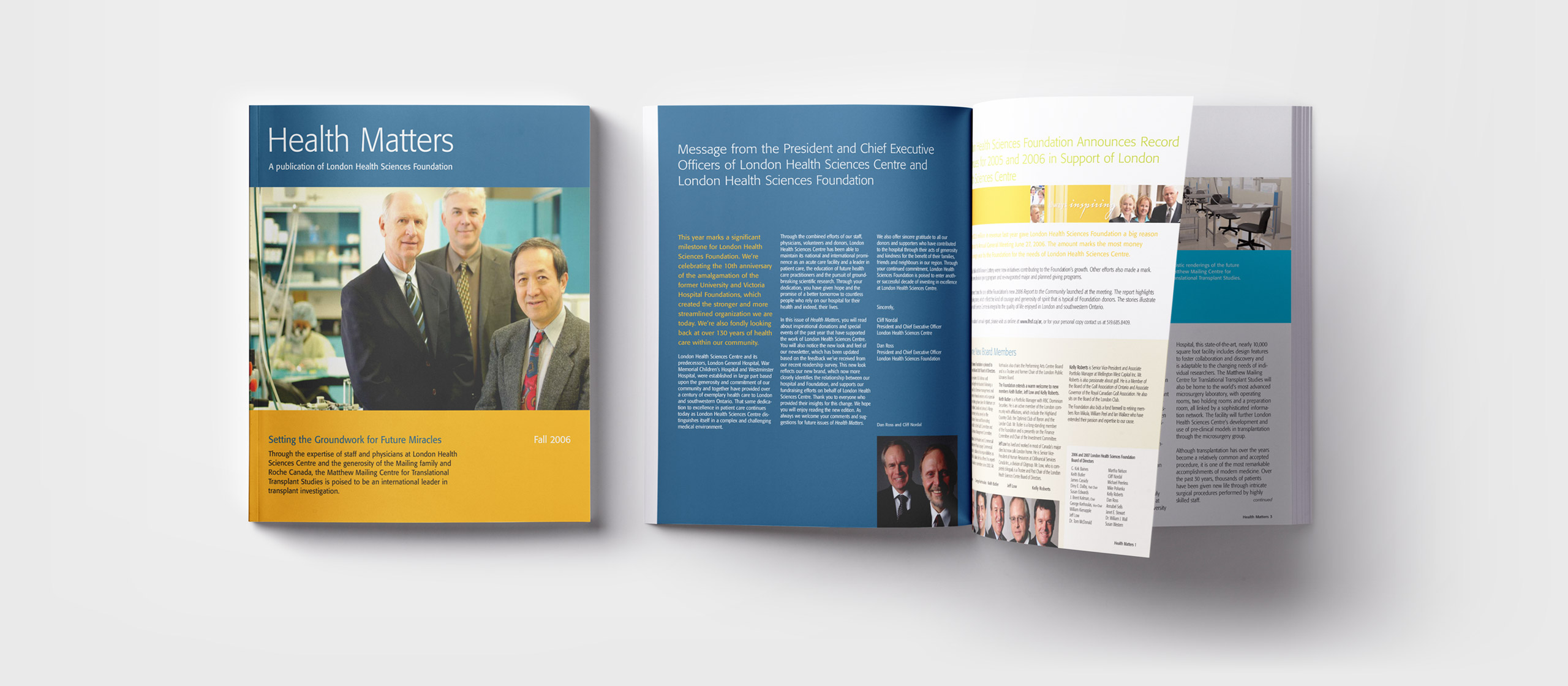 Newsletter cover and spreads