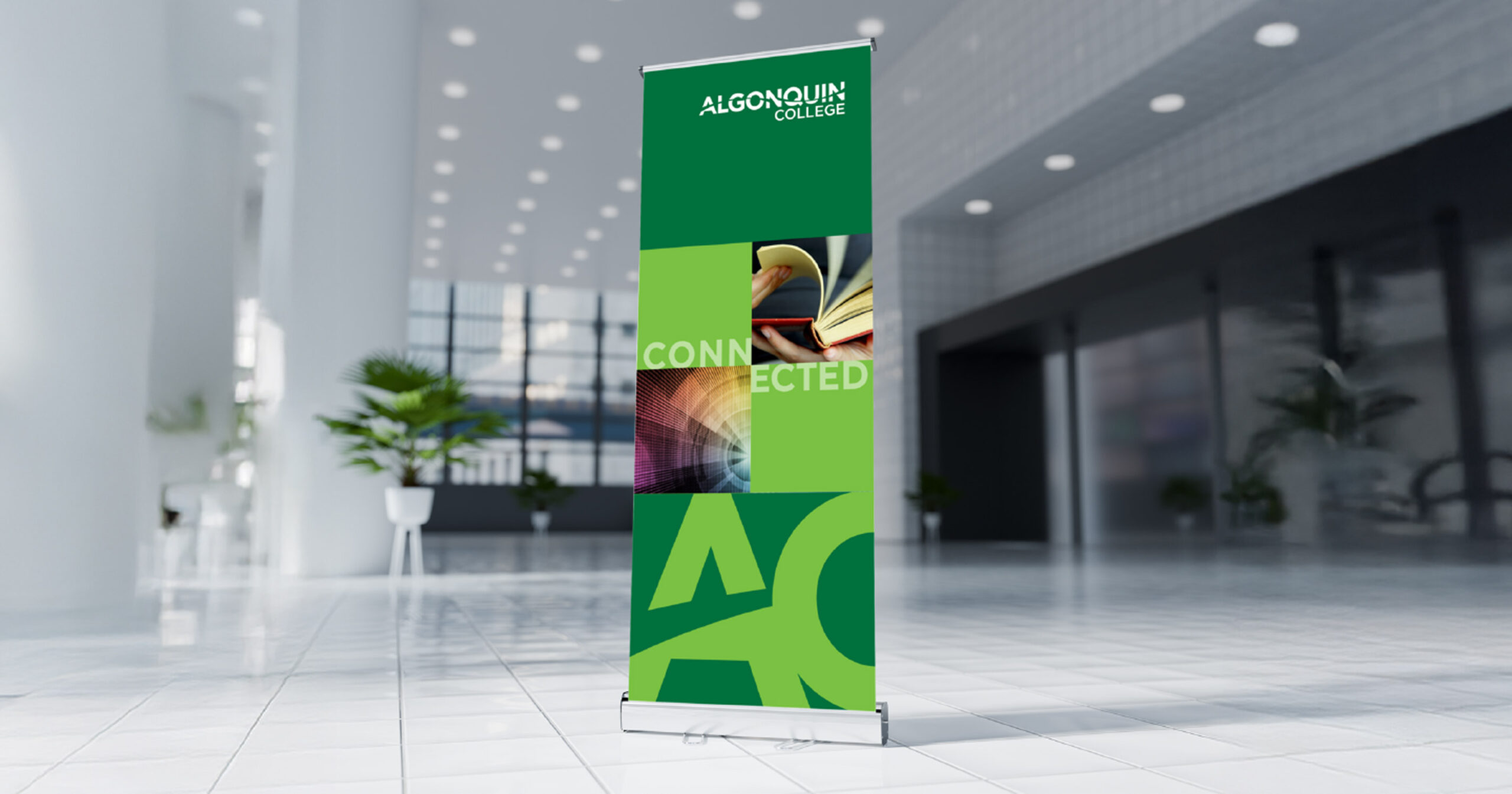 Algonquin College's pullup banner