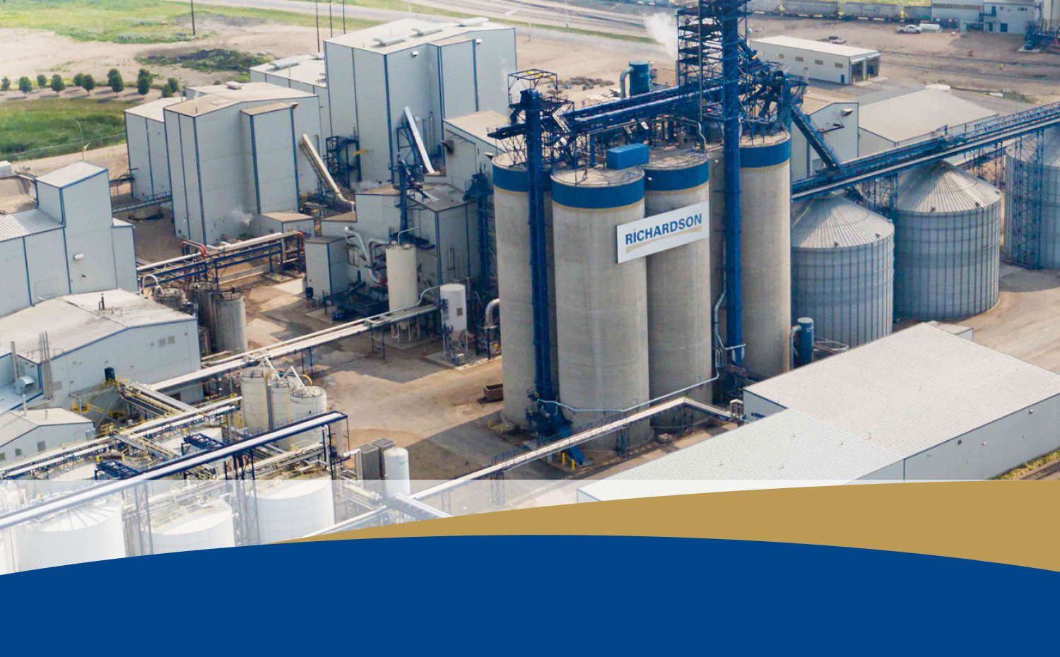 High-angle photo of Richardson's canola crushing plant